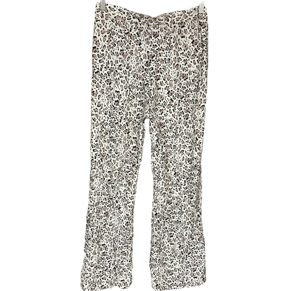 Sincerely Jules Leopard Print Pants Beige Tan
